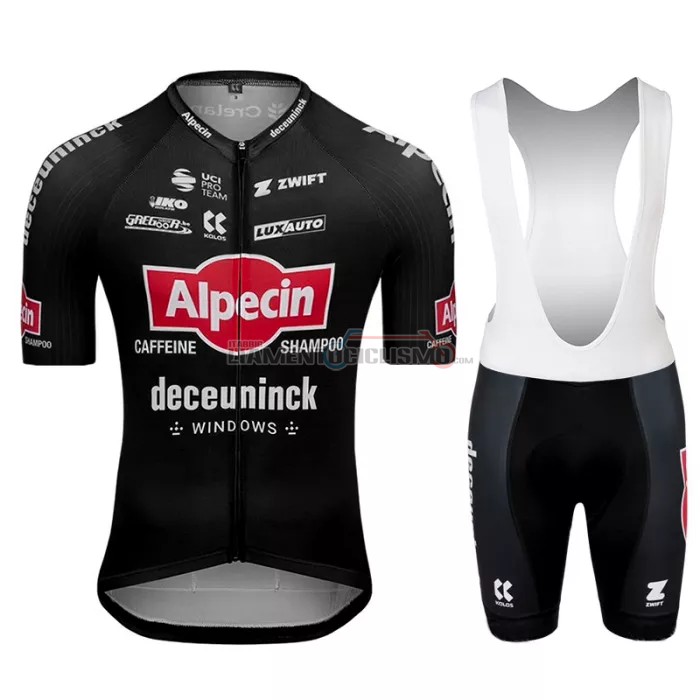 Abbigliamento Ciclismo Alpecin Deceuninck Manica Corta 2022 Nero